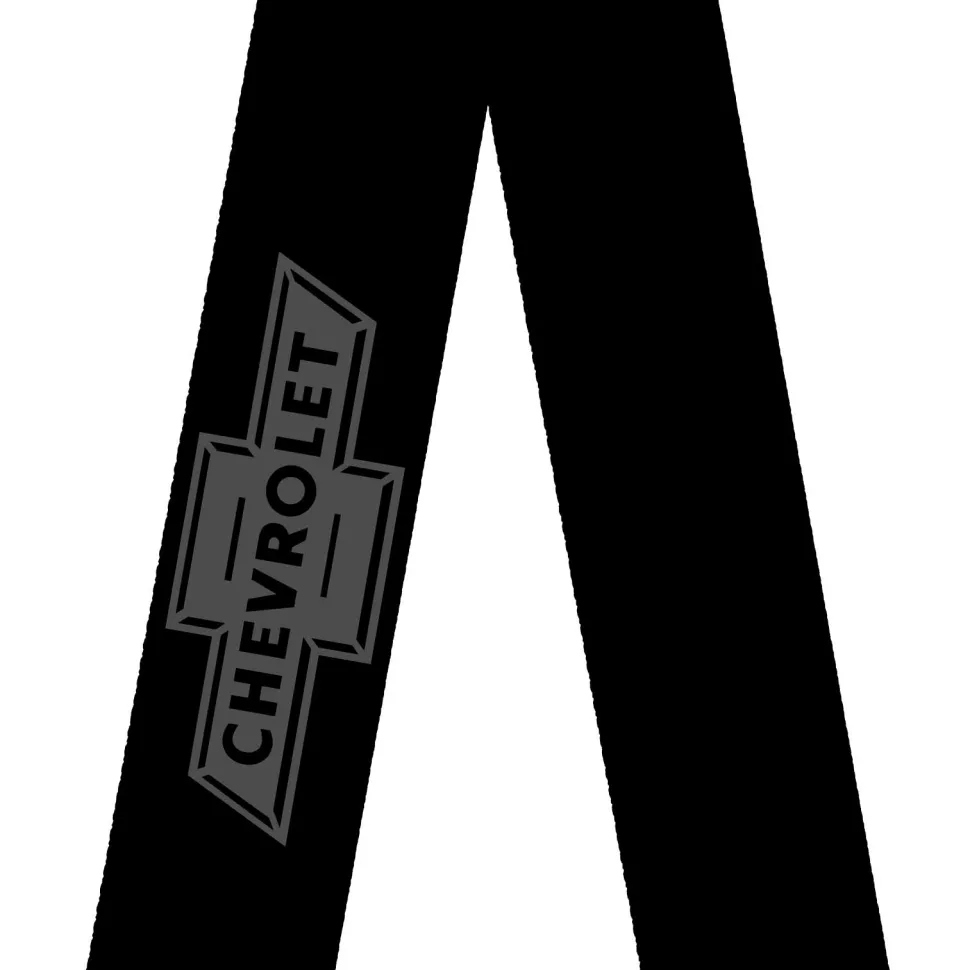 Guitar Strap - Vintage CHEVROLET Bowtie Black Charcoal