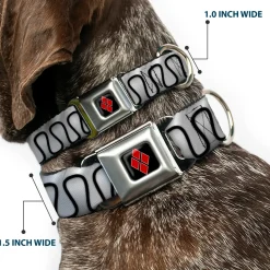 Harley Quinn Diamond Black/Red Seatbelt Buckle Collar - Harley Quinn's Collar Ruffle White/Black