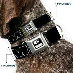 HEMI Elephant Logo Full Color Black White Seatbelt Buckle Collar - HEMI Bold Outline Black/White