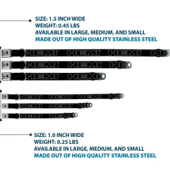 HEMI Elephant Logo Full Color Black White Seatbelt Buckle Collar - HEMI Bold Outline Black/White