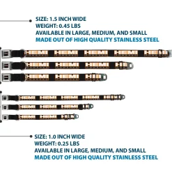 HEMI POWERED Logo Full Color Black/Orange/White/Gray Seatbelt Buckle Collar - HEMI POWERED Logo Repeat Black/Orange/White/Gray