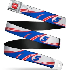 HENDRICK MOTORSPORTS Checker Logo Full Color Red/White Seatbelt Belt - Kyle Larson #5 Car Scheme White/Blue/Red Webbing