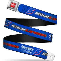HENDRICK MOTORSPORTS Checker Logo Full Color Red/White Seatbelt Belt - KYLE LARSON #5 Hendrick Motorsports Racing Logo Blue/White/Red Webbing