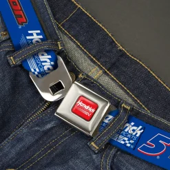 HENDRICK MOTORSPORTS Checker Logo Full Color Red/White Seatbelt Belt - KYLE LARSON #5 Hendrick Motorsports Racing Logo Blue/White/Red Webbing