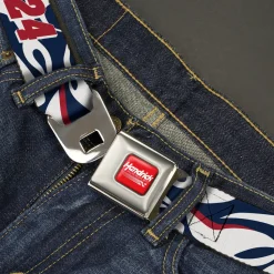 HENDRICK MOTORSPORTS Checker Logo Full Color Red/White Seatbelt Belt - William Byron #24 Car Scheme White/Red/Blue Webbing