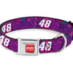 HENDRICK MOTORSPORTS Checker Logo Full Color Red/White Seatbelt Buckle Collar - Alex Bowman #48 Car Scheme Purples/Pinks/White
