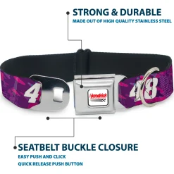 HENDRICK MOTORSPORTS Checker Logo Full Color Red/White Seatbelt Buckle Collar - Alex Bowman #48 Car Scheme Purples/Pinks/White