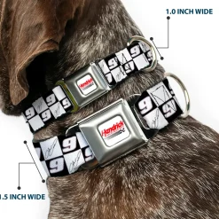 HENDRICK MOTORSPORTS Checker Logo Full Color Red/White Seatbelt Buckle Collar - Chase Elliott Autograph and #9 Checker Logo Black/White/Blue