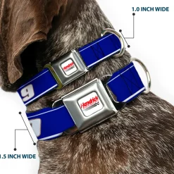 HENDRICK MOTORSPORTS Checker Logo Full Color Red/White Seatbelt Buckle Collar - Chase Elliott #9 Car Scheme Blue/Yellow/White