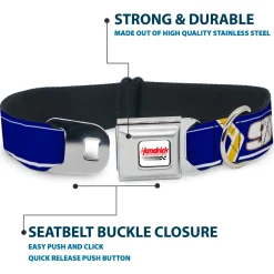HENDRICK MOTORSPORTS Checker Logo Full Color Red/White Seatbelt Buckle Collar - Chase Elliott #9 Car Scheme Blue/Yellow/White