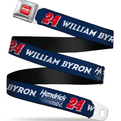 HENDRICK MOTORSPORTS Checker Logo Full Color Red/White Seatbelt Belt - WILLIAM BYRON #24 Hendrick Motorsports Racing Logo Navy/White/Red Webbing