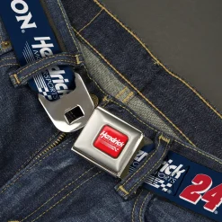 HENDRICK MOTORSPORTS Checker Logo Full Color Red/White Seatbelt Belt - WILLIAM BYRON #24 Hendrick Motorsports Racing Logo Navy/White/Red Webbing