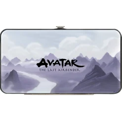 Hinged Wallet - Avatar the Last Airbender Appa Carrying 4-Character Group Scene Over Mountains + Logo Grays Black