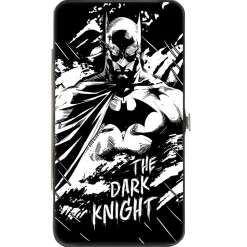 Hinged Wallet - Batman THE DARK KNIGHT + Joker HA HA Smiling Sketch Poses Black/White