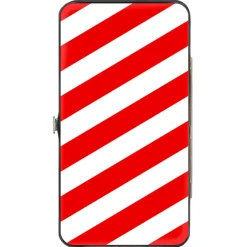 Hinged Wallet - Candy Cane2 Stripe White Red