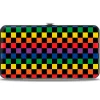 Hinged Wallet - Checker Black Rainbow Multi Color