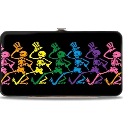 Hinged Wallet - Dancing Skeletons Black Multi Color