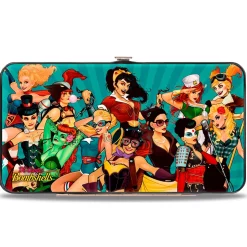 Hinged Wallet - 12-DC BOMBSHELLS Group Pose Rays Blues
