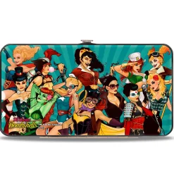 Hinged Wallet - 12-DC BOMBSHELLS Group Pose Rays Blues