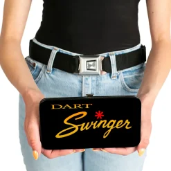 Hinged Wallet - Dodge DART SWINGER Script Black Red Yellow-Fade