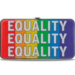 Hinged Wallet - EQUALITY Blocks Rainbow Blue White