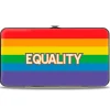 Hinged Wallet - EQUALITY Stripe Rainbow White