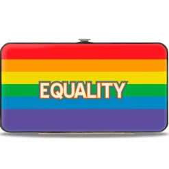 Hinged Wallet - EQUALITY Stripe Rainbow White