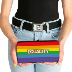 Hinged Wallet - EQUALITY Stripe Rainbow White