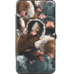 Hinged Wallet - Fantastic Beasts The Crimes of Grindelwald Baby Niffler's Stacked + Baby Niffler Coin Pose