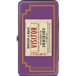 Hinged Wallet - Fantastic Beasts The Crimes of Grindelwald MINISTRY OF MAGIC Icon + VISITOR Pass Purple Gold Multi Color