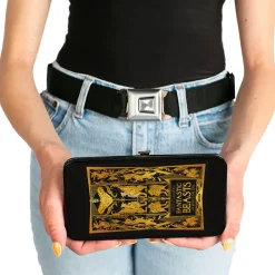 Hinged Wallet - FANTASTIC BEASTS THE CRIMES OF GRINDEWALD Obscurus Book Binding Black Golds