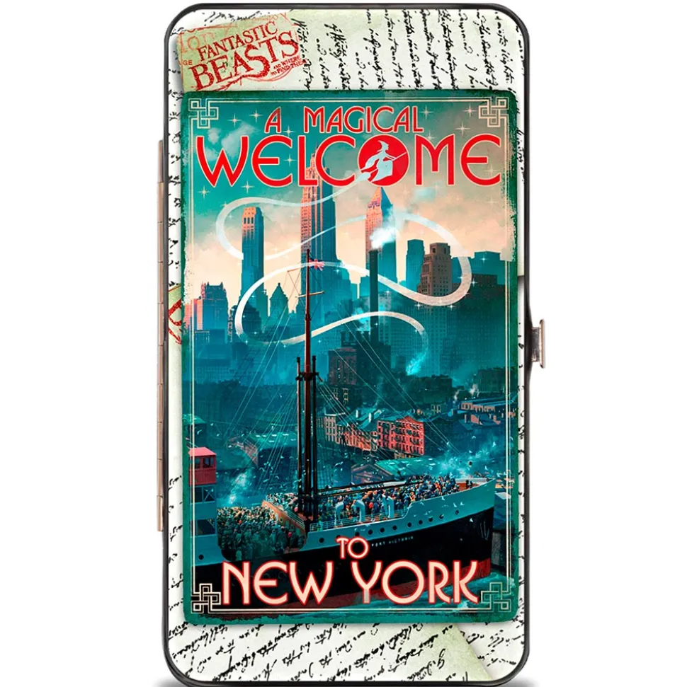 Hinged Wallet - FANTASTIC BEAST AND WHERE TO FIND THEM Ship Post Card A MAGICAL WELCOME TO NEW YORK