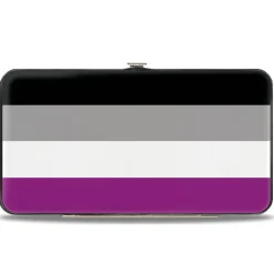 Hinged Wallet - Flag Asexual Black Gray White Purple