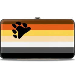 Hinged Wallet - Flag Bear Pride2 Black Brown Orange Yellow Tan White Gray Black