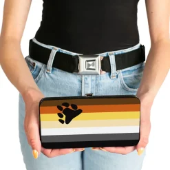 Hinged Wallet - Flag Bear Pride2 Black Brown Orange Yellow Tan White Gray Black