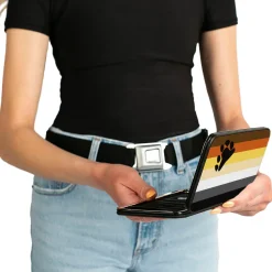 Hinged Wallet - Flag Bear Pride2 Black Brown Orange Yellow Tan White Gray Black