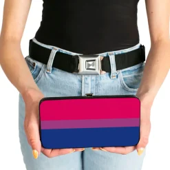 Hinged Wallet - Flag Bisexual Pink Purple Blue