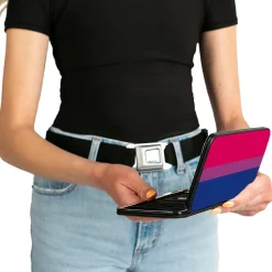 Hinged Wallet - Flag Bisexual Pink Purple Blue