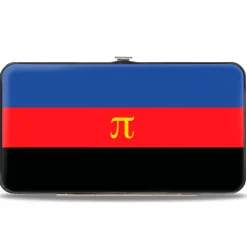 Hinged Wallet - Flag Polyamorous Pi Symbol Blue Red Black Yellow