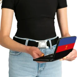 Hinged Wallet - Flag Polyamorous Pi Symbol Blue Red Black Yellow