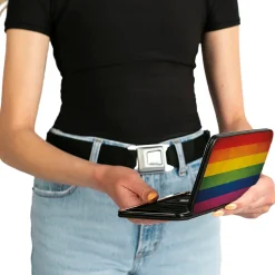 Hinged Wallet - Flag Pride Distressed Rainbow