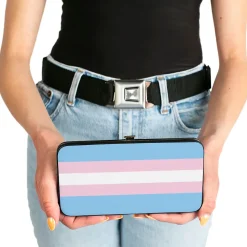 Hinged Wallet - Flag Transgender Baby Blue Baby Pink White