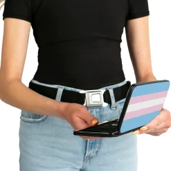 Hinged Wallet - Flag Transgender Baby Blue Baby Pink White