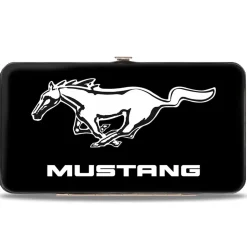 Hinged Wallet - Ford Mustang Black White Logo CENTERED