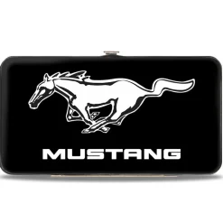 Hinged Wallet - Ford Mustang Black White Logo CENTERED