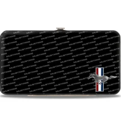 Hinged Wallet - Ford Mustang w Bars CORNER w Text