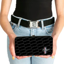 Hinged Wallet - Ford Mustang w Bars CORNER w Text