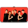 Hinged Wallet - Friends Season 2 6-Character Vivid Group Pose Red + FRIENDS THE TELEVISION SERIES Logo Black White Multi Color