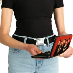 Hinged Wallet - Friends Season 2 6-Character Vivid Group Pose Red + FRIENDS THE TELEVISION SERIES Logo Black White Multi Color