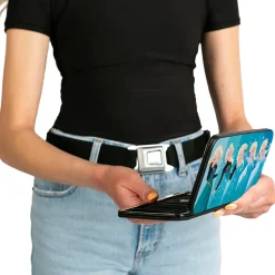 Hinged Wallet - Frozen Elsa Letting It Go Transformation Blocks + MAKE YOUR OWN MAGIC Stars Aqua White Gold